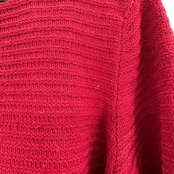 J. Jill size small chenille red‎ long sleeve sweater horizontal ribbed - Picture 6 of 8